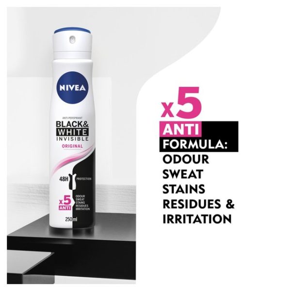 NIVEA Black & White Original 48h Anti-Perspirant Deodorant Spray 250ml