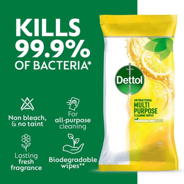 Dettol Multipurpose Wipes Citrus Zest Large Wipes 70 per pack