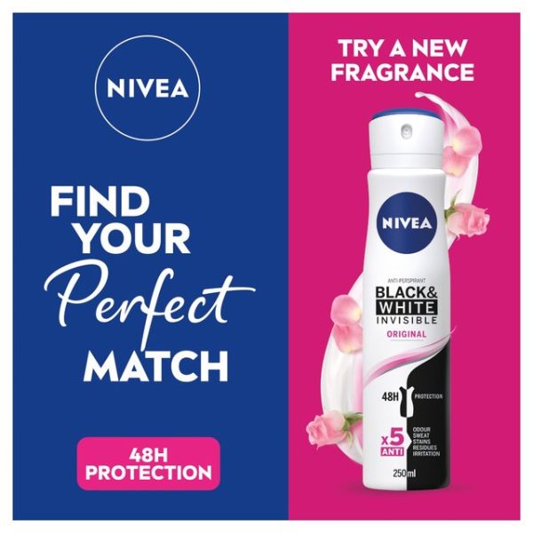 NIVEA Black & White Original 48h Anti-Perspirant Deodorant Spray 250ml