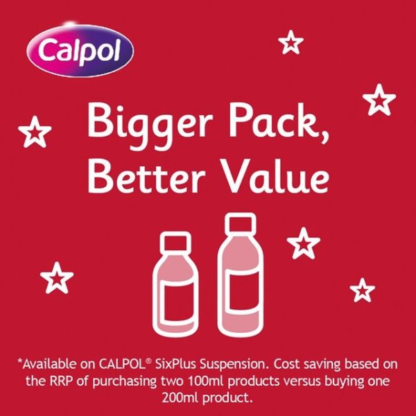 Calpol 6+ Sugar Free Strawberry Liquid Paracetamol 80ml