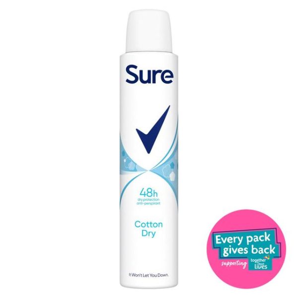 Sure Women Antiperspirant Deodorant Cotton Dry Aerosol 200ml