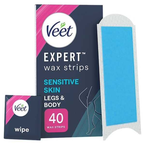 Veet Expert Wax Strips Leg Sensitive 40 per pack