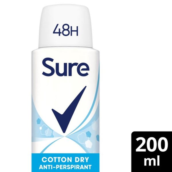 Sure Women Antiperspirant Deodorant Cotton Dry Aerosol 200ml