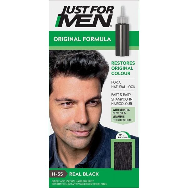 JUST FOR MEN HAIR COLOUR H55 REAL BLACK