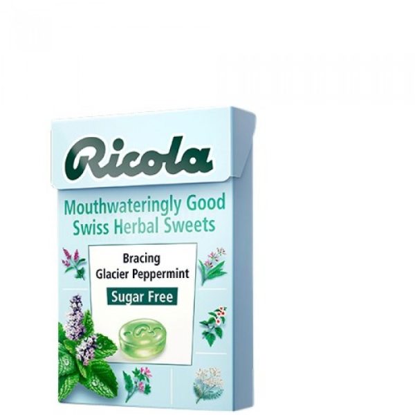 RICOLA SUGAR FREE HERBAL SWEETS 45G GLACIER PEPPERMINT (BOX)