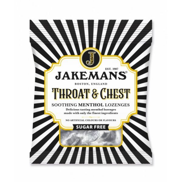 JAKEMANS SOOTHING MENTHOL LOZENGES 50G THROAT & CHEST SUGAR FREE