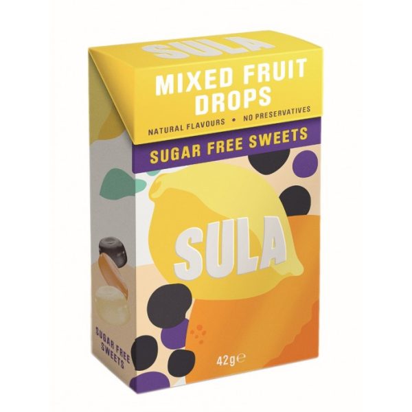 SULA SUGAR FREE SWEETS 42G FRUIT MIX DROPS