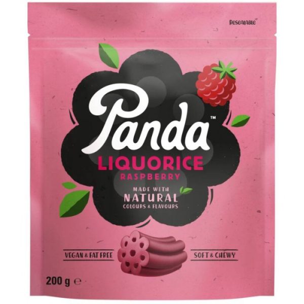 PANDA LIQUORICE BAGS 200G RASPBERRY