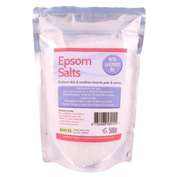 NAVITA EPSOM SALTS 500G WITH LAVENDER OIL