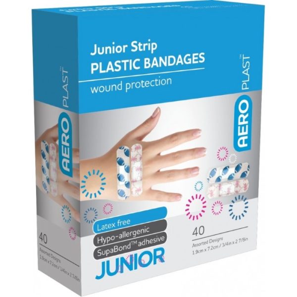 AEROPLAST PLASTIC BANDAGES 40'S JUNIOR STRIP