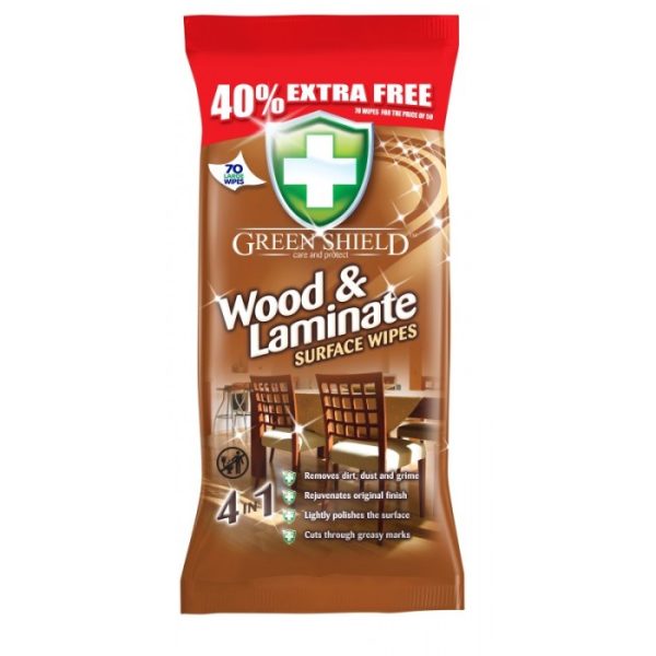 GREENSHIELD SURFACE WIPES 70'S WOOD & LAMINATE