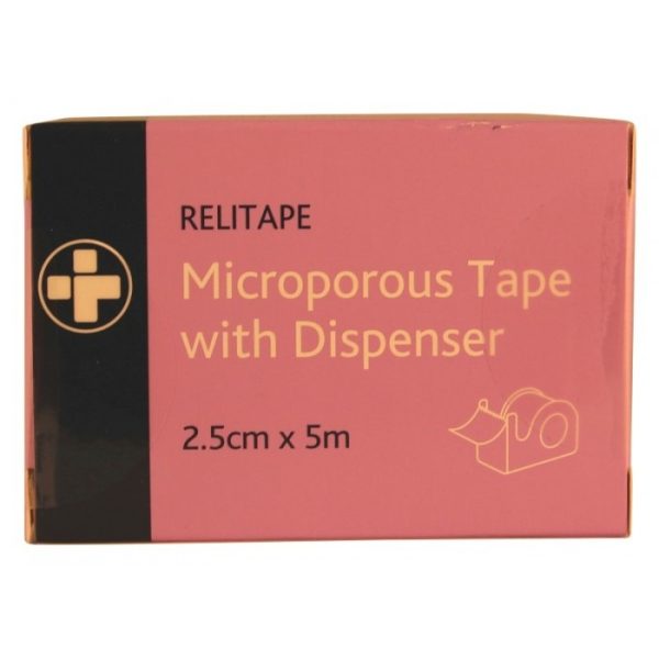 RELITAPE MICROPOROUS TAPE WITH DISPENSER 2.5CM X 5MTR