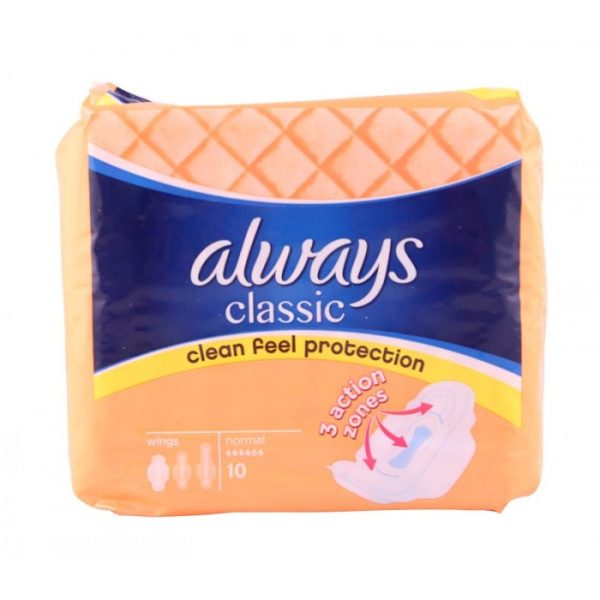 ALWAYS CLASSIC SANITARY PADS NORMAL 10'S