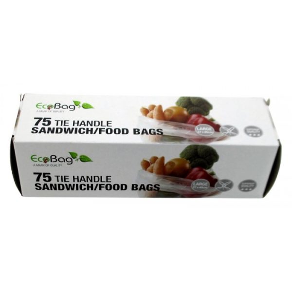 ECOBAG TIE HANDLE SANDWICH/FOOD BAGS 75'S