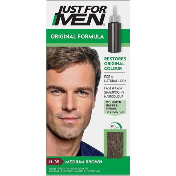 JUST FOR MEN HAIR COLOUR H35 MEDIUM BROWN