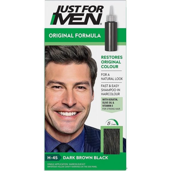 JUST FOR MEN HAIR COLOUR H45 DARK BROWN BLACK