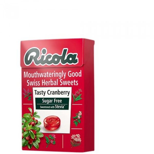 RICOLA SUGAR FREE HERBAL SWEETS 45G CRANBERRY (BOX)