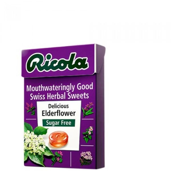 RICOLA SUGAR FREE HERBAL SWEETS 45G ELDERFLOWER (BOX)