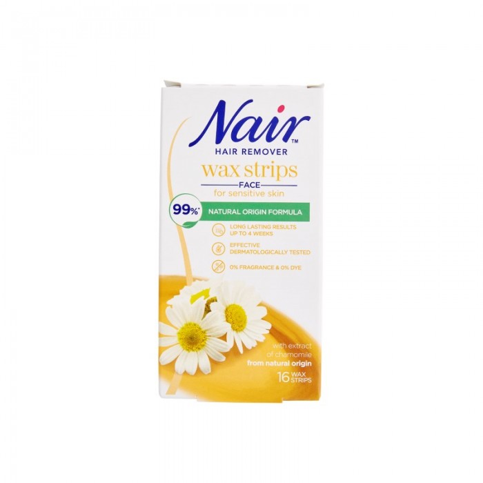 NAIR HAIR REMOVER WAX STRIPS 16 S FACE