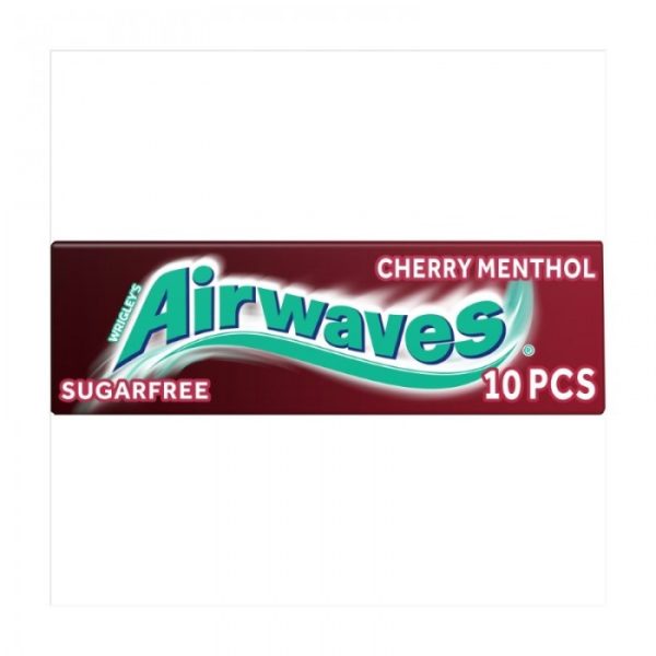 AIRWAVES SUGAR FREE CHEWING GUM 10PCS CHERRY MENTHOL