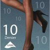 PRETTY LEGS 10 DENIER HIGH SHEEN NYLONS TIGHTS NATURAL M/L