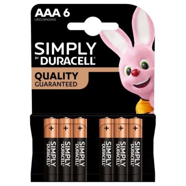 SIMPLY BY DURACELL BATTERIES AAA X 6