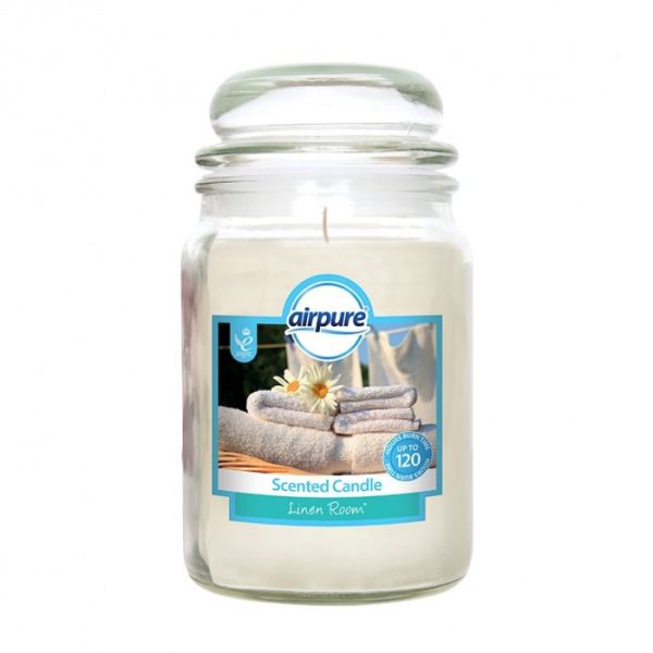 AIRPURE CANDLE JAR 18OZ LINEN ROOM