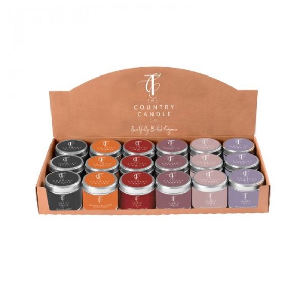 THE COUNTRY CANDLE CO CANDLE TIN ASSORTED CDU PASTELS COLLECTION 1