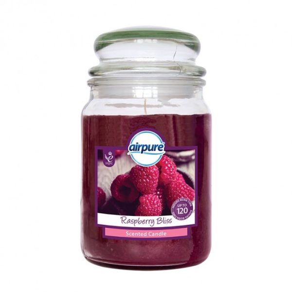 AIRPURE CANDLE JAR 18OZ RASPBERRY BLISS