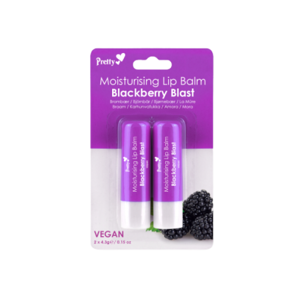 PRETTY MOISTURISING LIP BALM 2PK BLACKBERRY BLAST