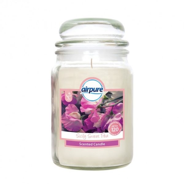 AIRPURE CANDLE JAR 18OZ SICILY SWEET PEA