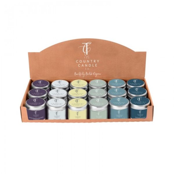 THE COUNTRY CANDLE CO CANDLE TIN ASSORTED CDU PASTELS COLLECTION 2