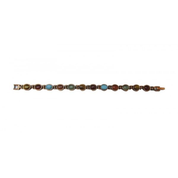 BIO-MAGNETIC BRACELETS BRONZE WITH COLOURED GEMS PL23N01