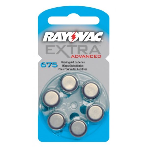 RAYOVAC EXTRA HEARING AID BATTERIES 6'S 675