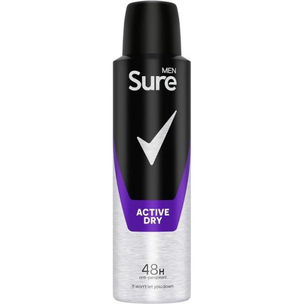 SURE ANTI-PERSPIRANT 150ML MENS ACTIVE DRY