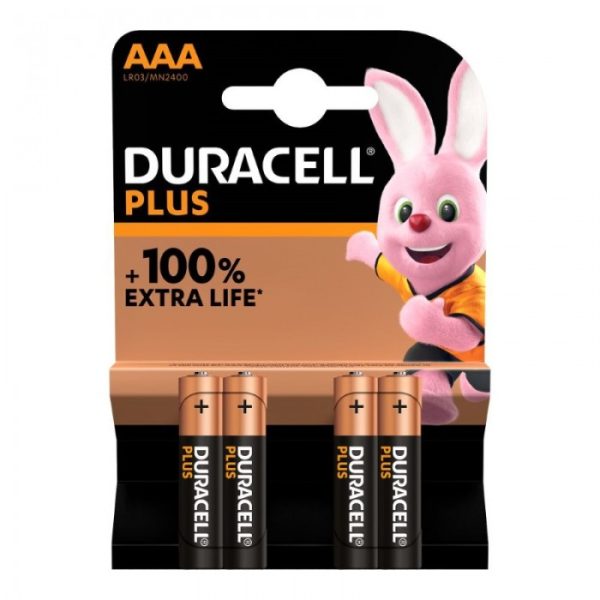 DURACELL PLUS BATTERIES AAA X 4