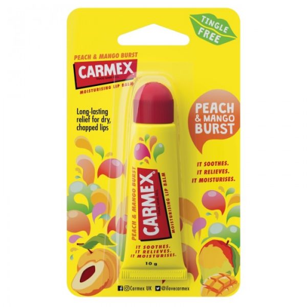 CARMEX LIP BALM TUBE 10G PEACH & MANGO BURST