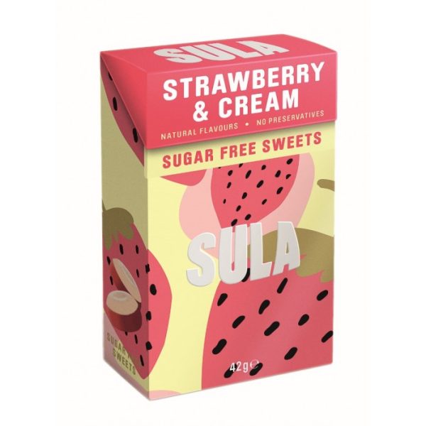 SULA SUGAR FREE SWEETS 42G STRAWBERRY & CREAM