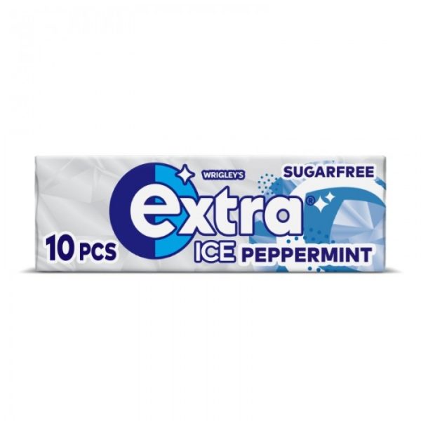 WRIGLEYS EXTRA SUGAR FREE CHEWING GUM 10PCS ICE PEPPERMINT