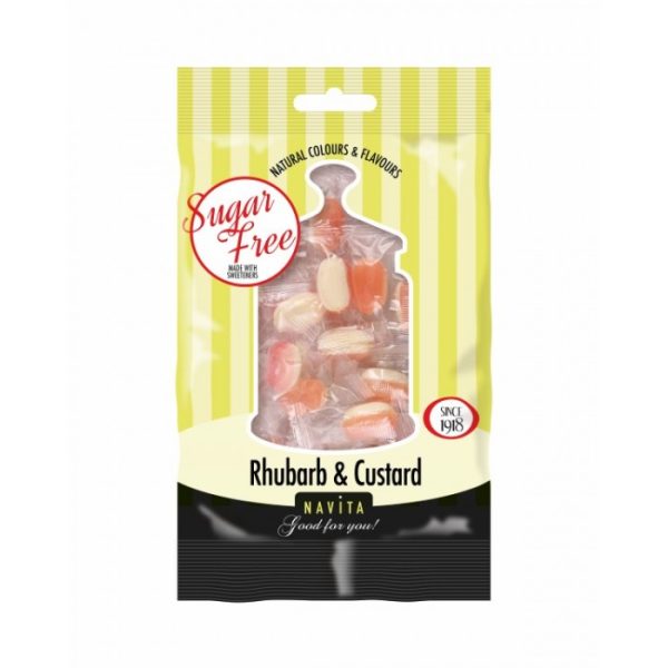 NAVITA SUGAR FREE SWEETS 70G RHUBARB & CUSTARD