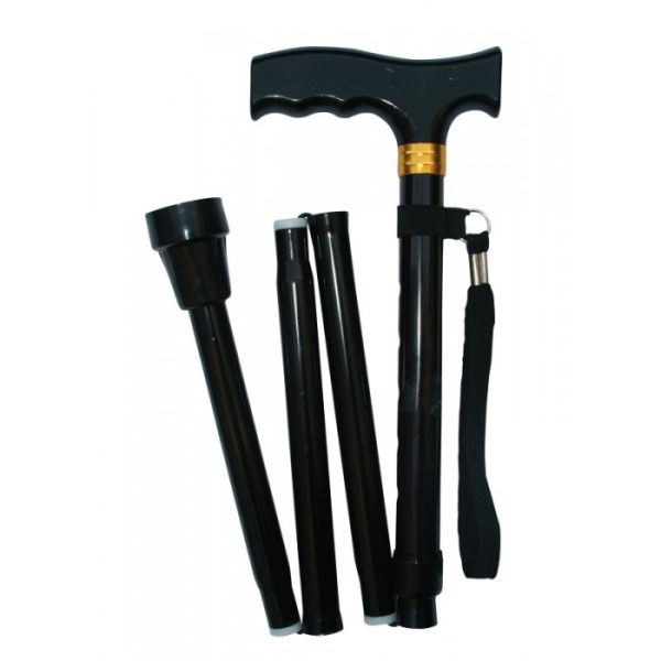 FOLDING WALKING STICK BLACK