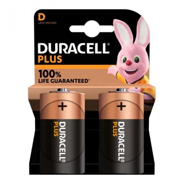 DURACELL PLUS BATTERIES D X 2