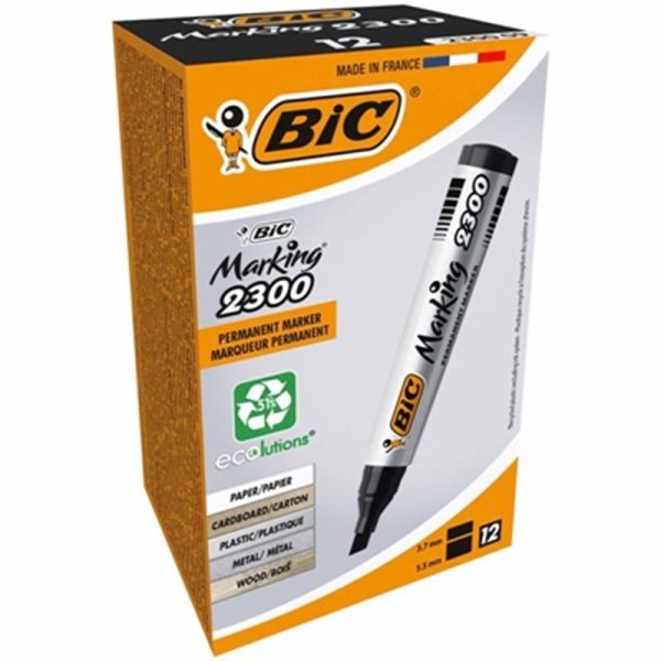 BIC 12 BLACK MARKERS