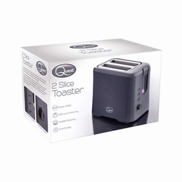 QUEST GREY TOASTER 2 SLICE 34889 20.10