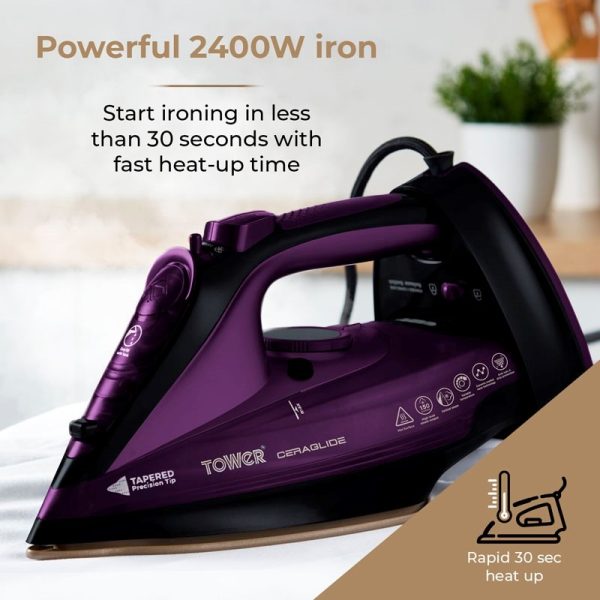 TOWER CERAGLIDE CORDLESS IRON 2400W