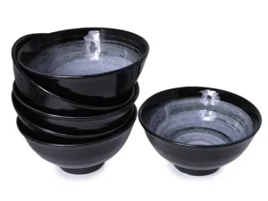 BLACK FLOWER CERAMIC 6 INCH BOWL (2020)