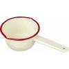 FALCON ENAMEL MILK PAN CREAM RED RIM 14CM