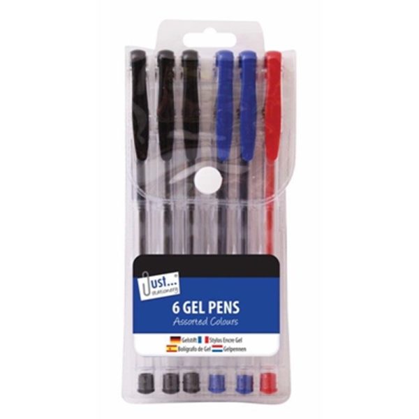 JUST STATIONERY PENS GEL INK PENS 6