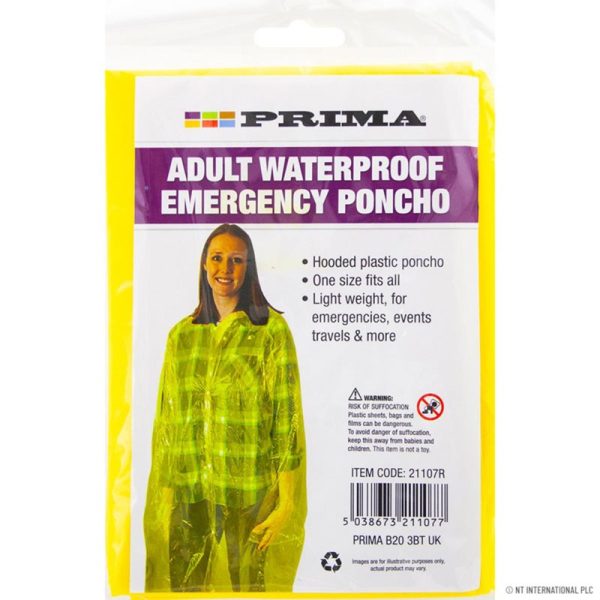 PRIMA ADULT WATERPROOF PONCHO RAIN COAT