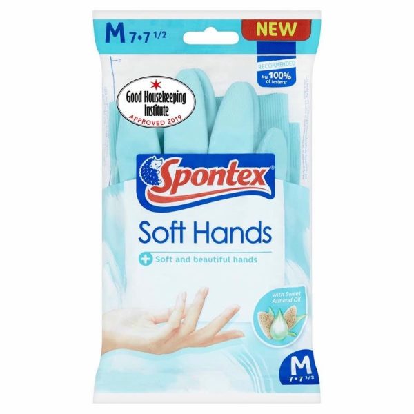 SPONTEX SOFT HAND RUBBER GLOVES LARGE